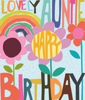Rainbow Floral Auntie Birthday Card