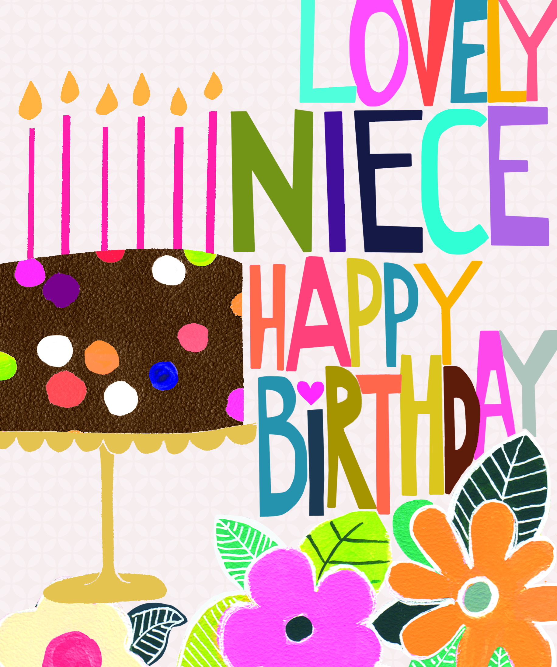 Dotty Cake Niece Birthday Card