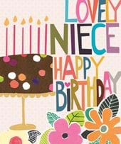 Dotty Cake Niece Birthday Card