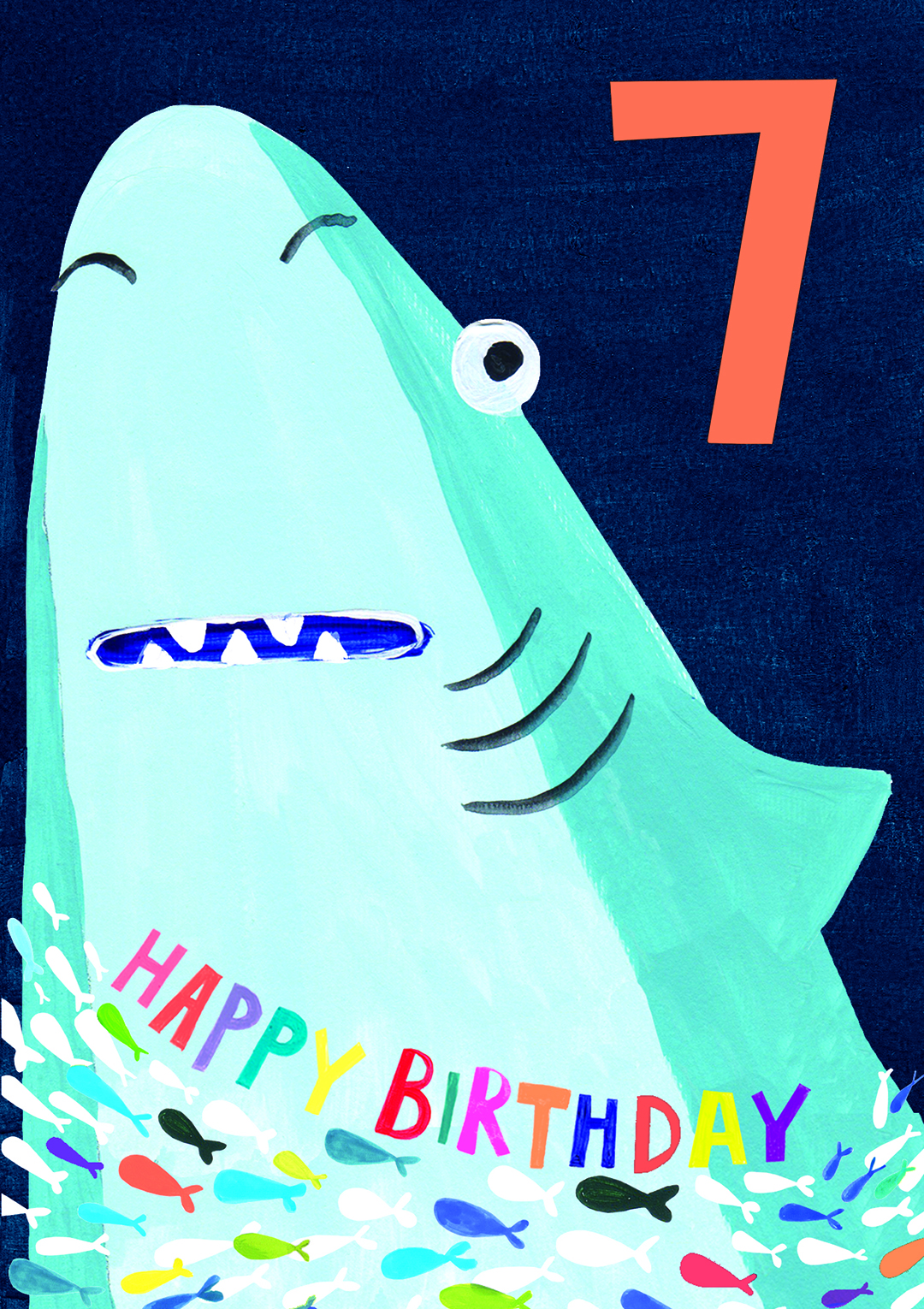 Shark 7th Birthday Card