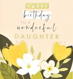 Yellow Flowers Daughter Birthday Card