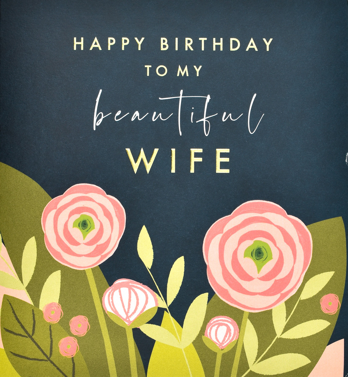 Roses Wife Birthday Card