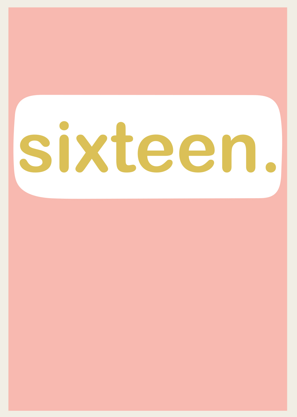 Pink 16th Birthday Card