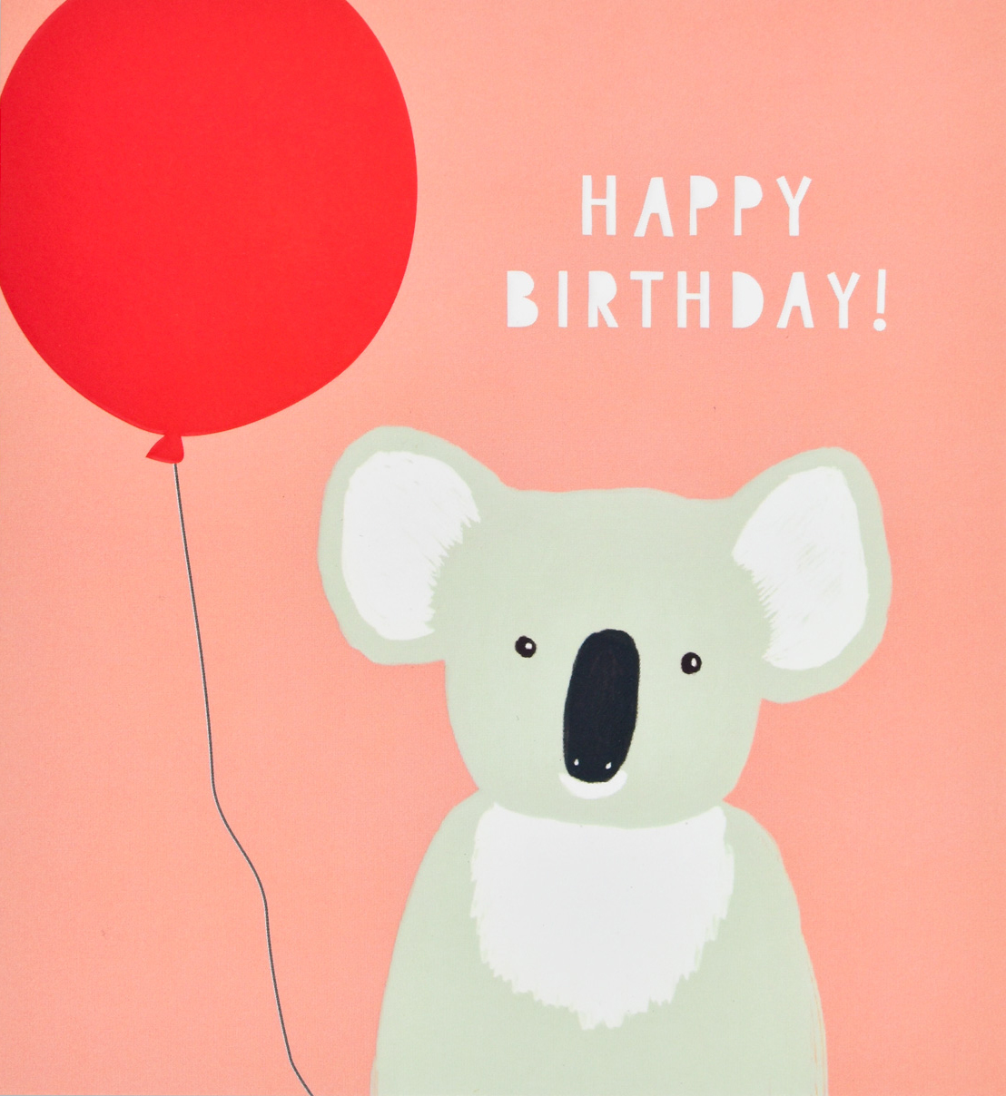Koala and Balloon Birthday Card