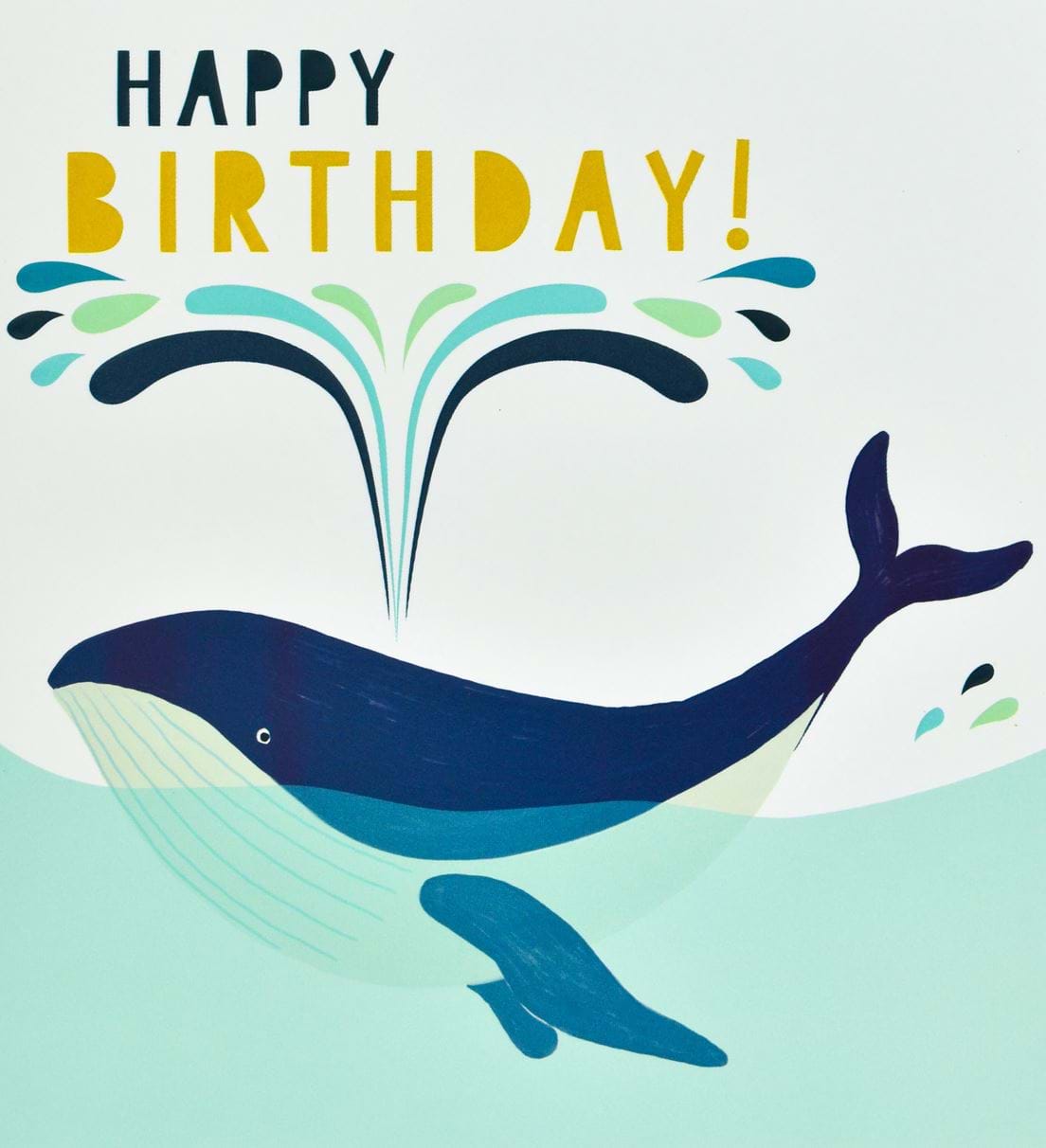 Splashing Whale Birthday Card