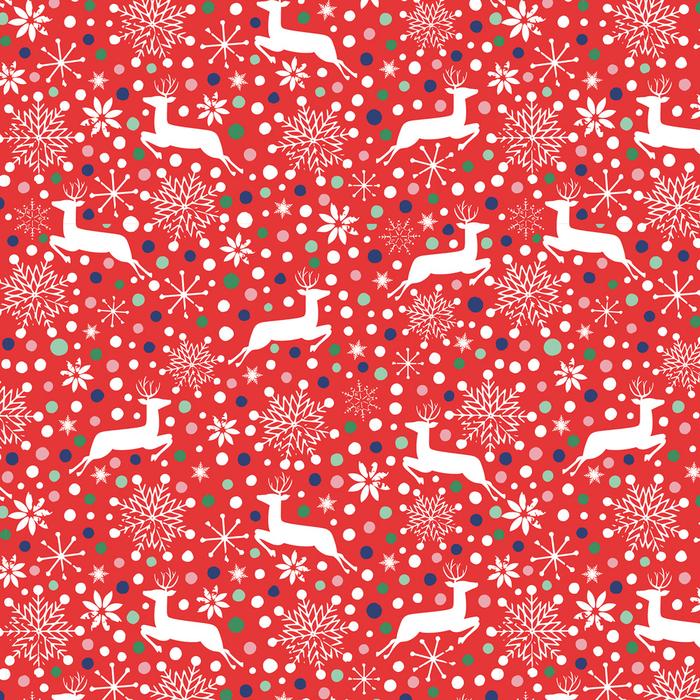 Leaping Reindeer Christmas Wrapping Paper 2 Sheets