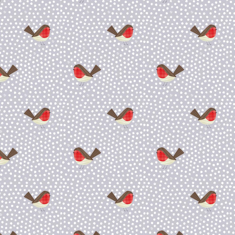 Robins Christmas Wrapping Paper 2 Sheets