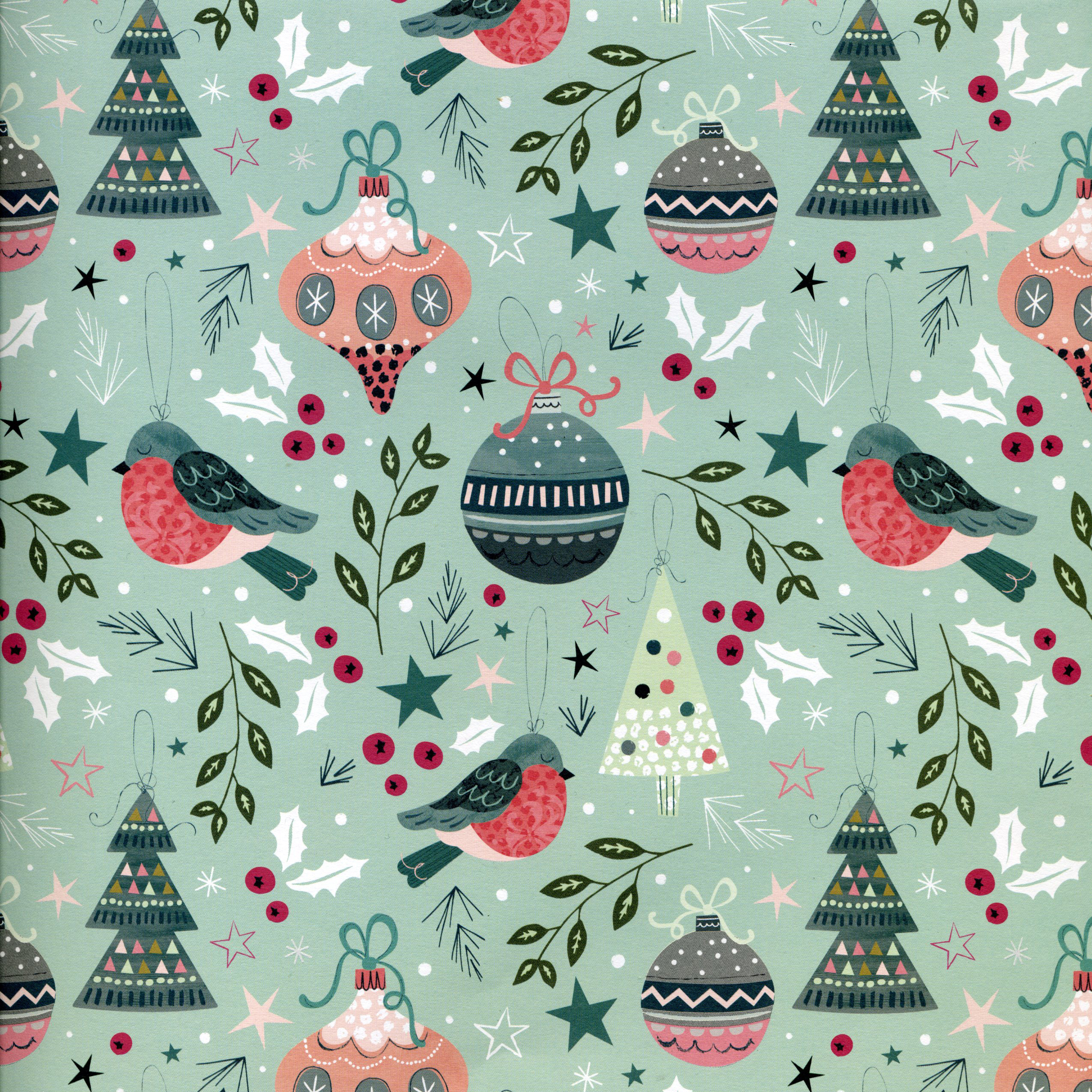 Festive Baubles Christmas Wrapping Paper 2 Sheets