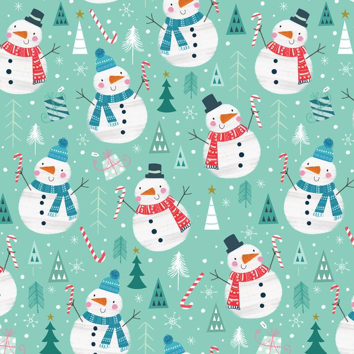 Snowmen Christmas Wrapping Paper 2 Sheets