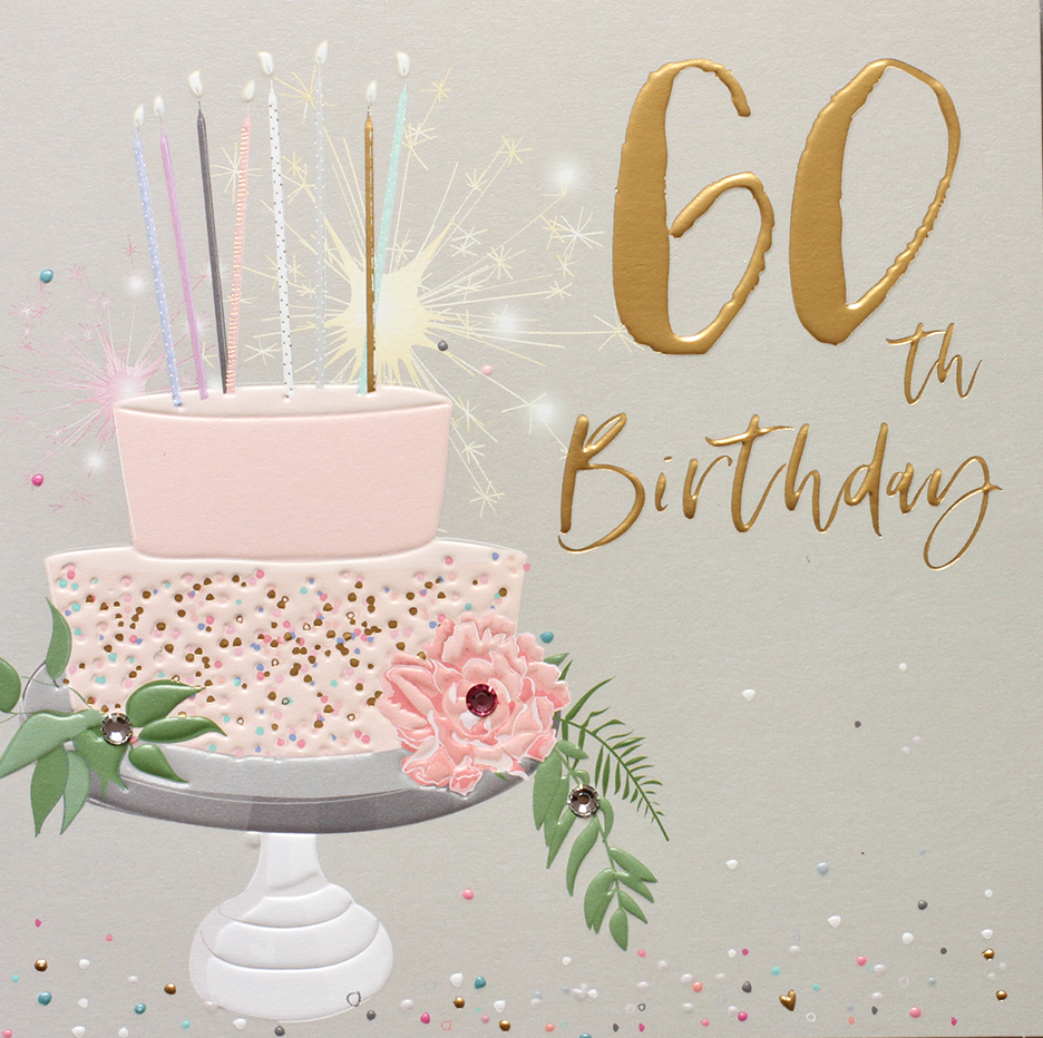 Sparkle Cake 60th Birthday Card