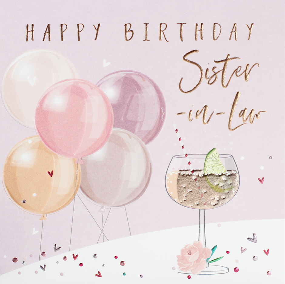 Cocktail Sister in law Birthday Card