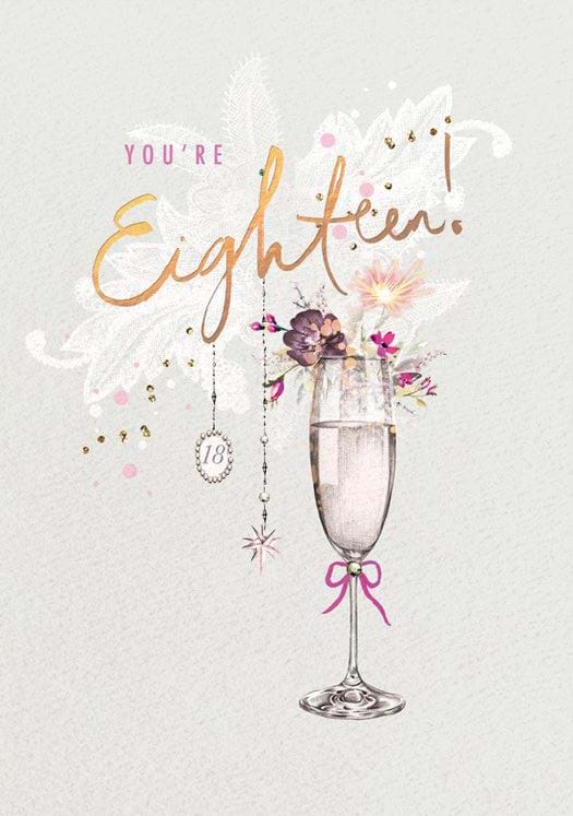 Champagne 18th Birthday Card