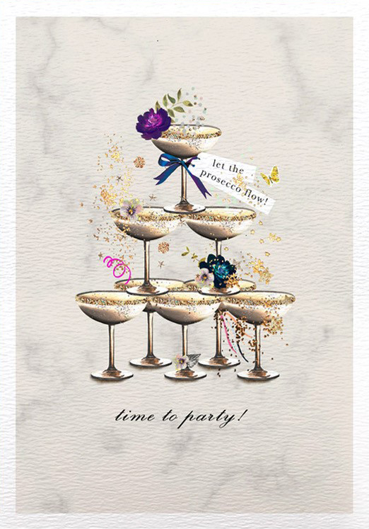 Prosecco Flow Birthday Card