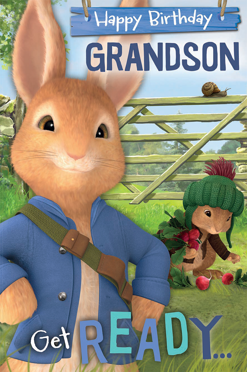 Peter Rabbit Grandson Birthday Card
