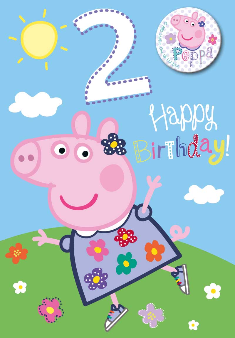 Peppa Pig 2nd Birthday Card