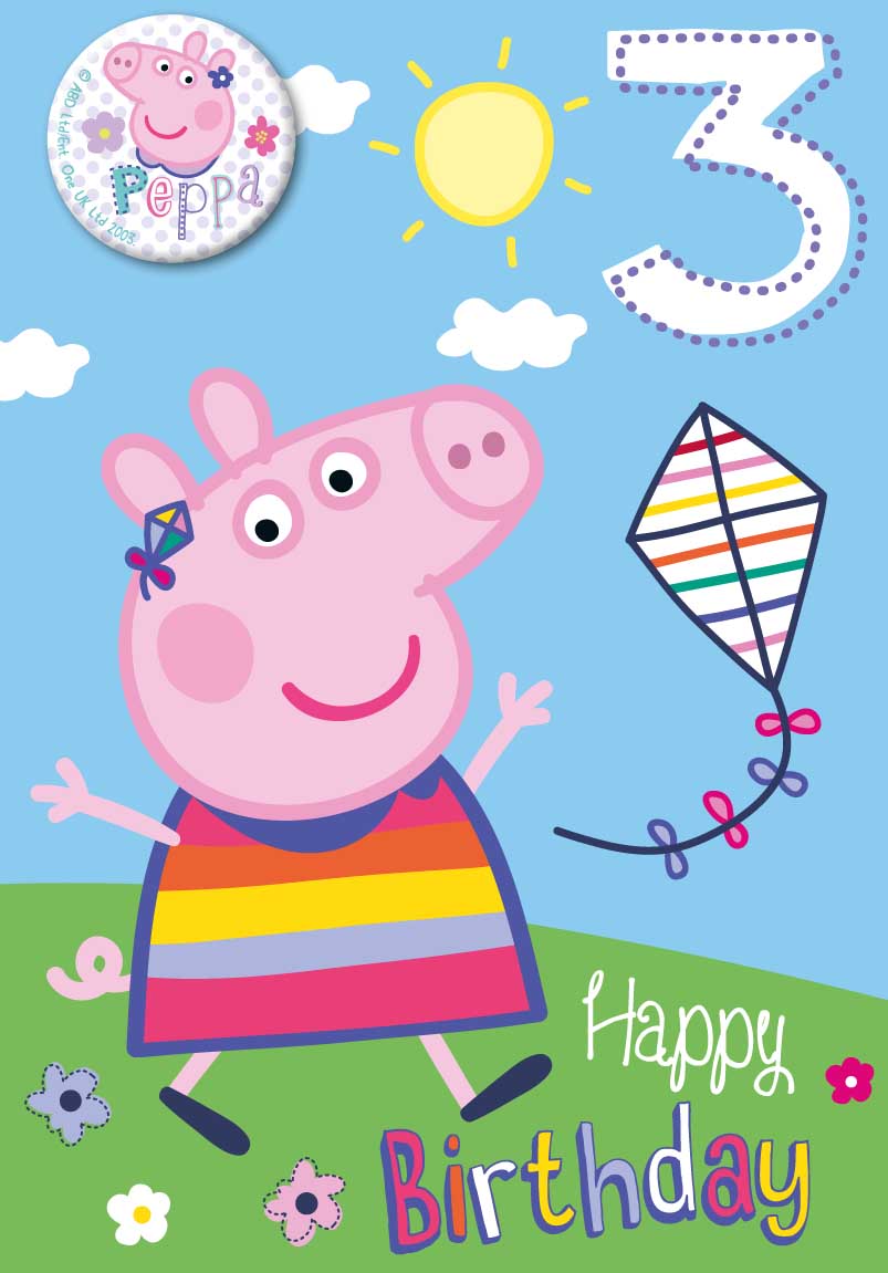 Peppa Pig 3rd Birthday Card