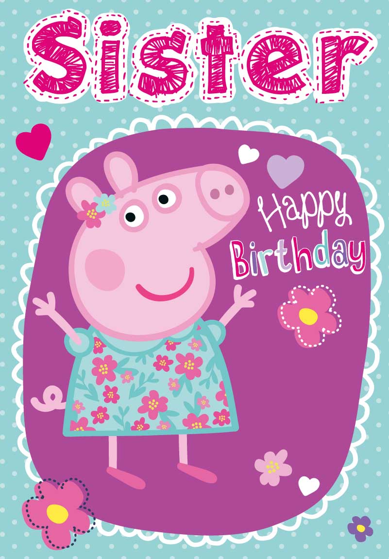 Peppa Pig Sister Birthday Card