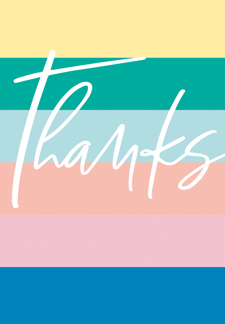 Rainbow Thank you Card