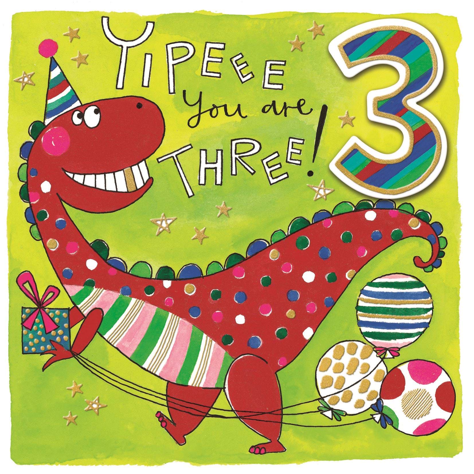 Dinosaur 3rd Birthday Card