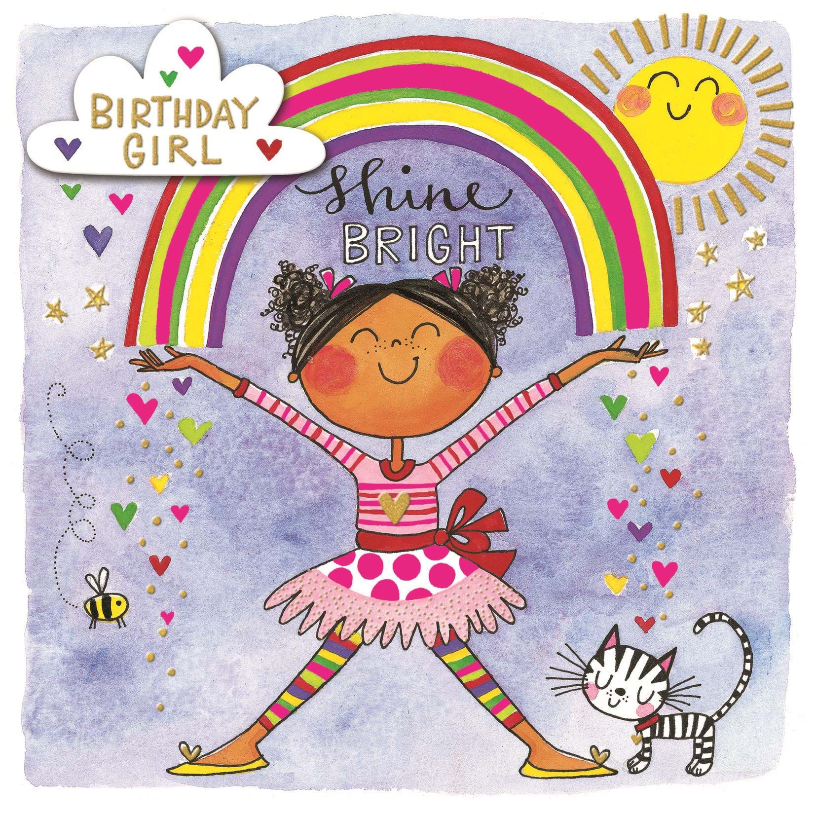 Rainbow Girl Birthday Card