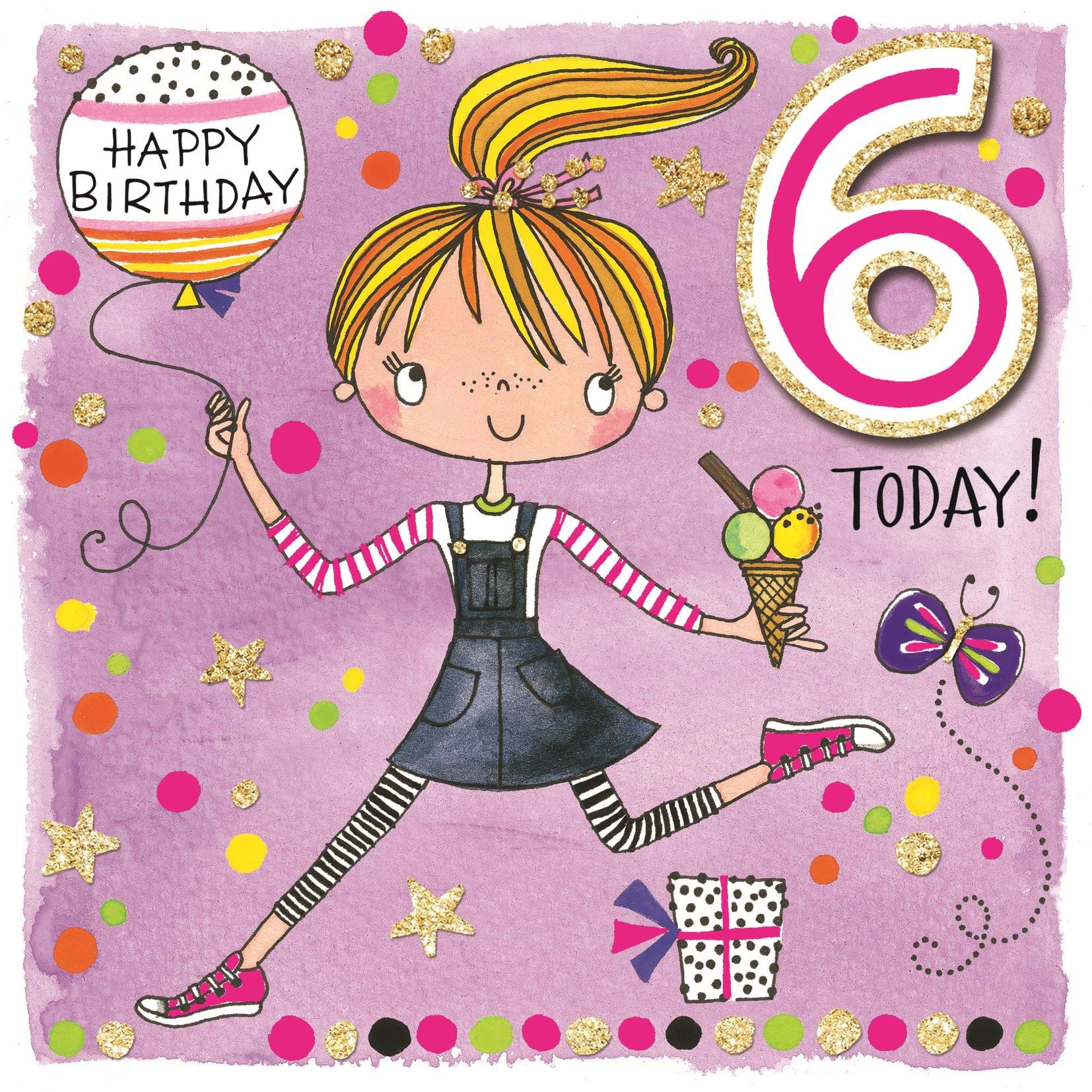 Ice cream 6th Birthday Card