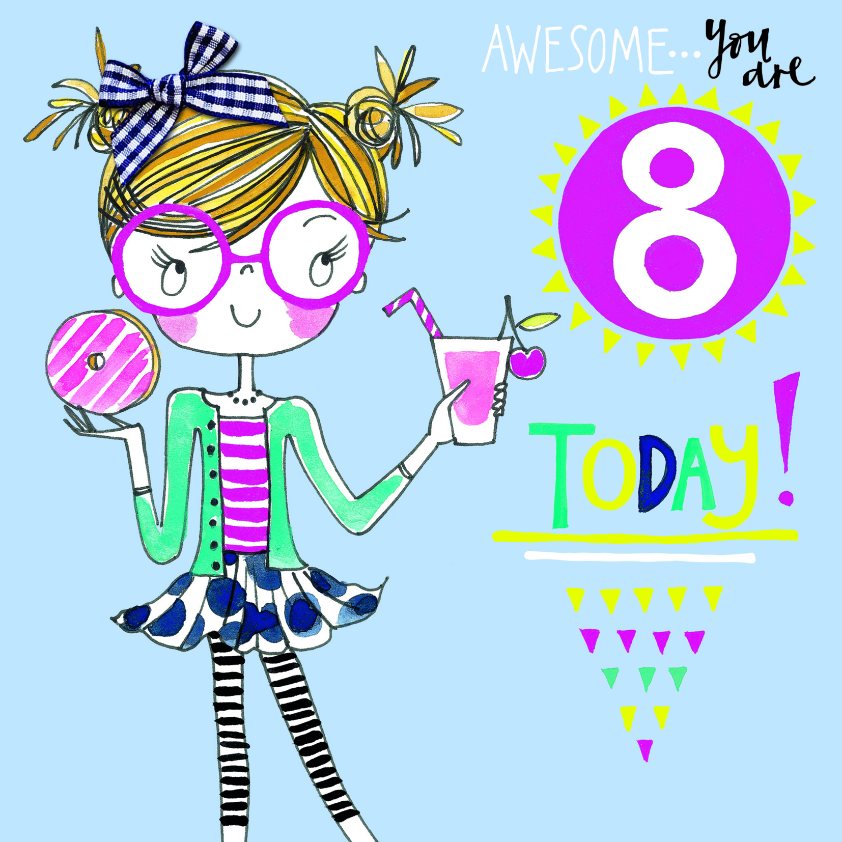 Milkshake 8th Birthday Card