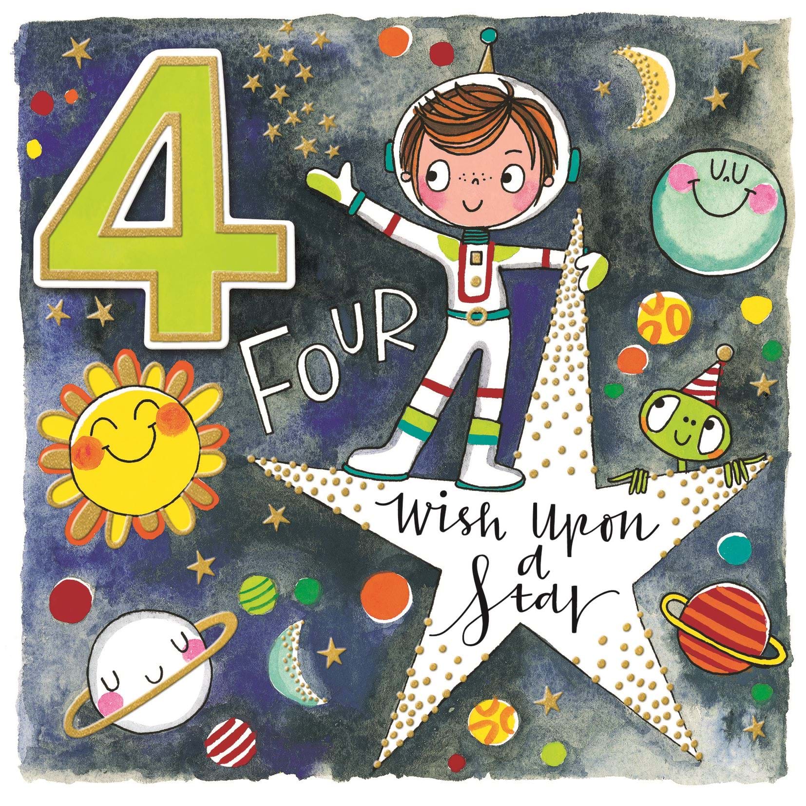 Astronaut 4th Birthday Card