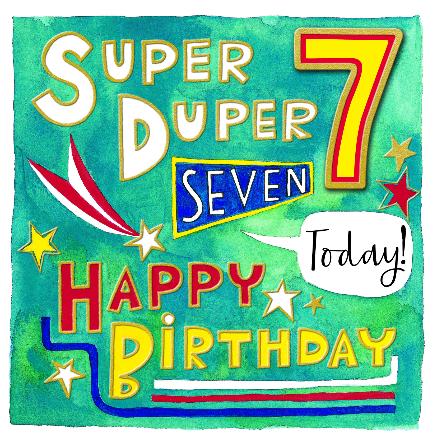 Super Duper 7th Birthday Card