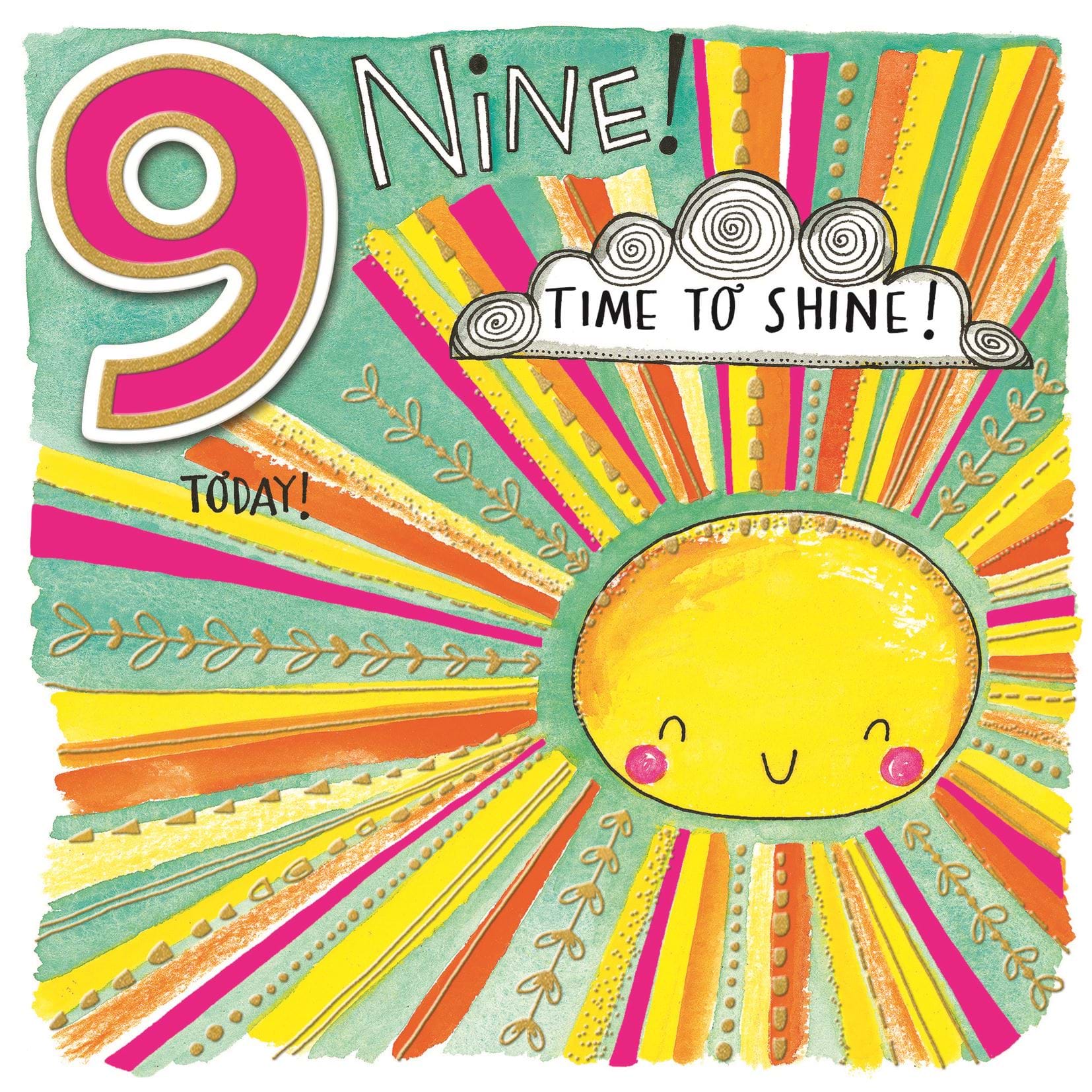 Time to Shine 9th Birthday Card