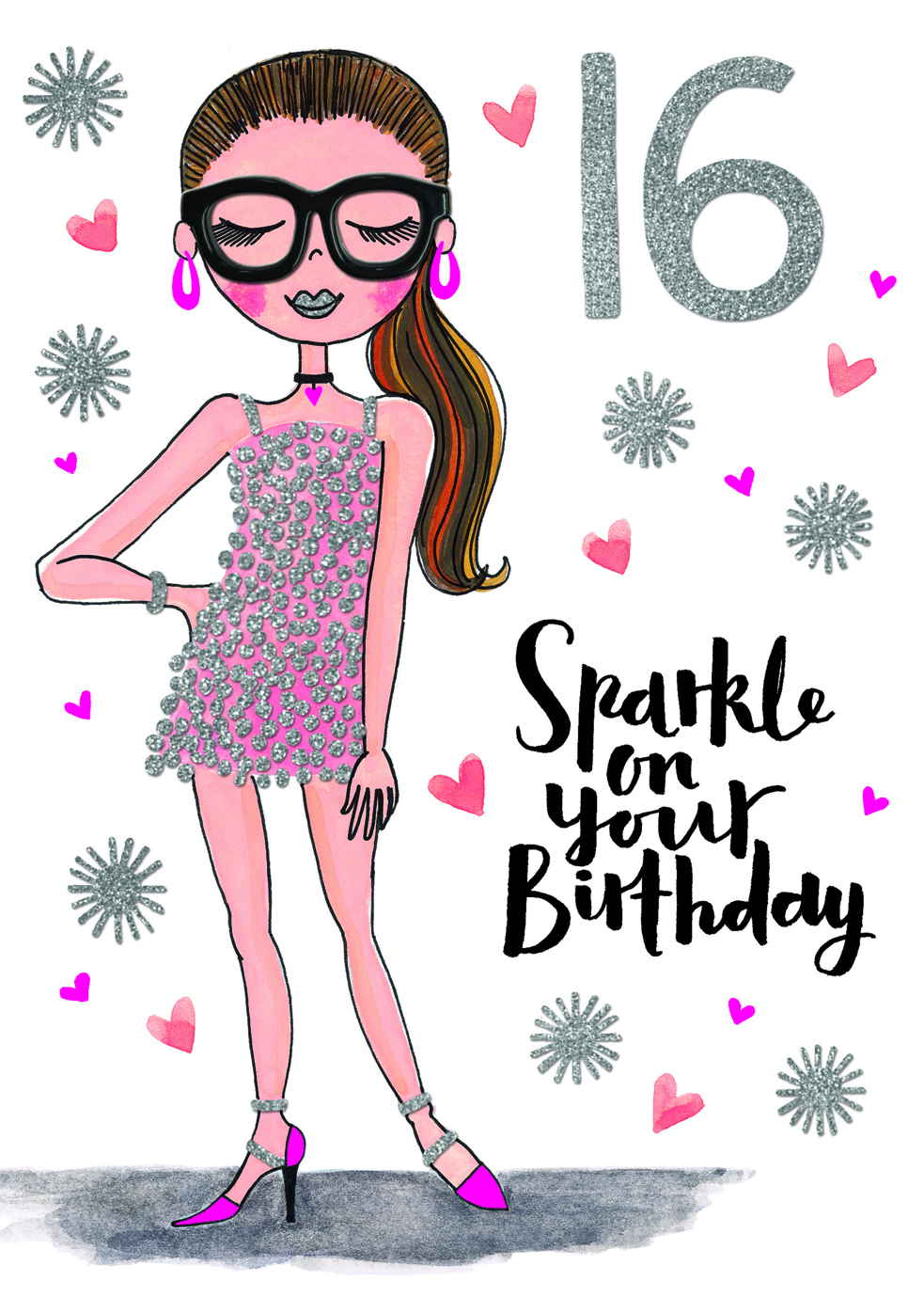 Sparkle 16th Birthday Card