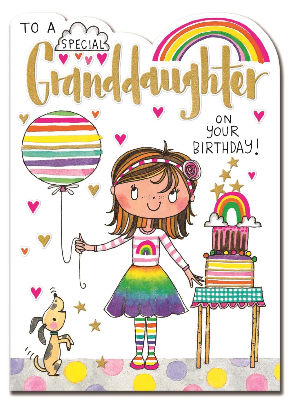 Rainbow Granddaughter Birthday Card
