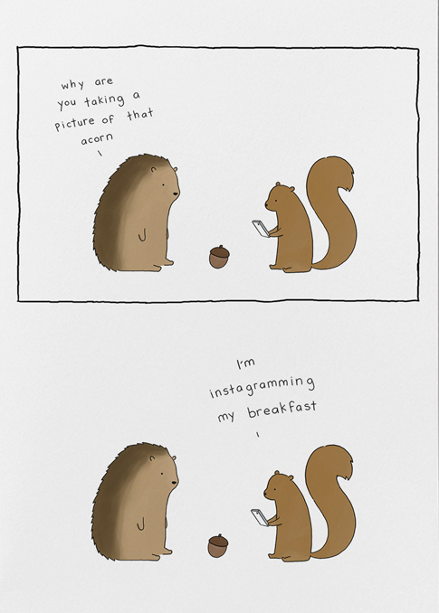 Instagramming My Breakfast Greeting Card