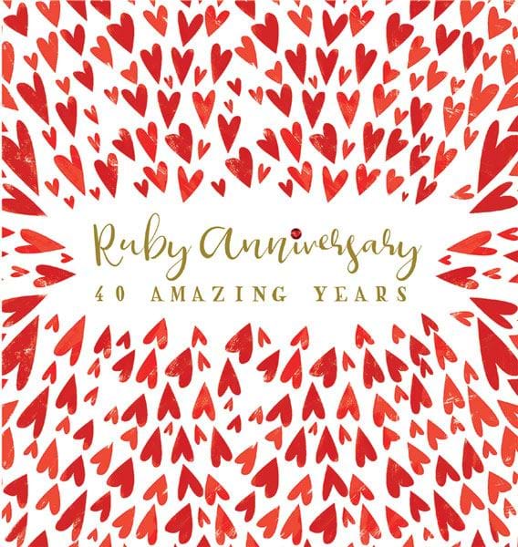 Ruby Hearts 40th Anniversary Card