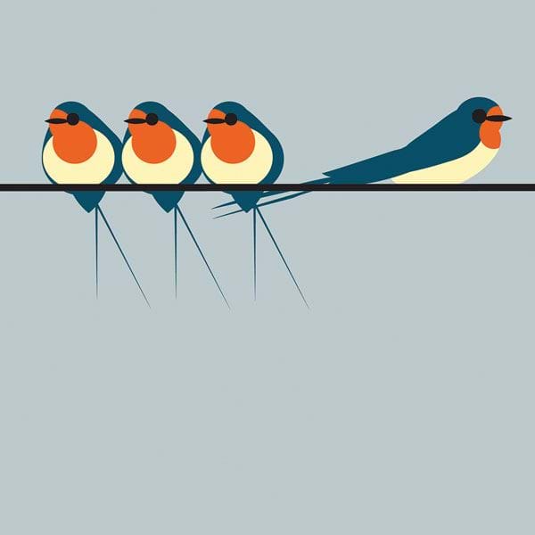 Swallows Greeting Card