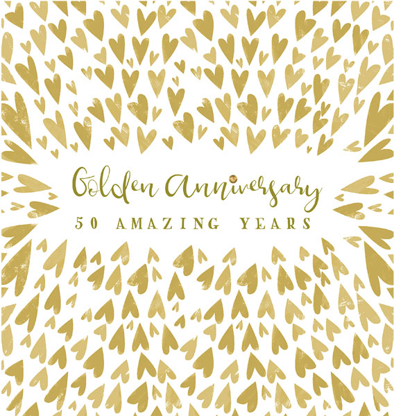Golden Hearts 50th Anniversary Card