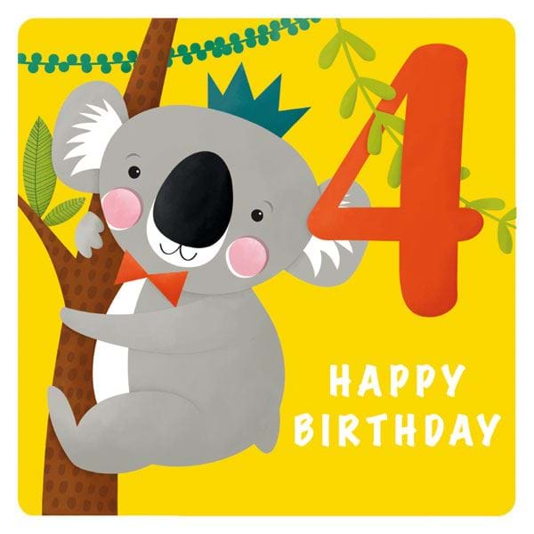 Koala 4th Birthday Card