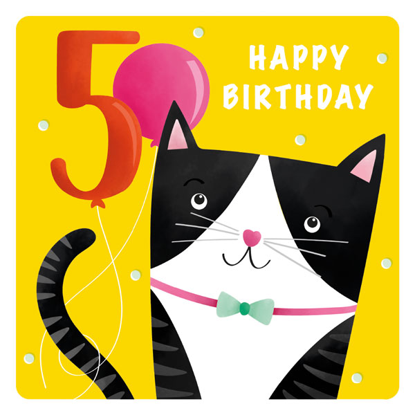 Kitten 5th Birthday Card