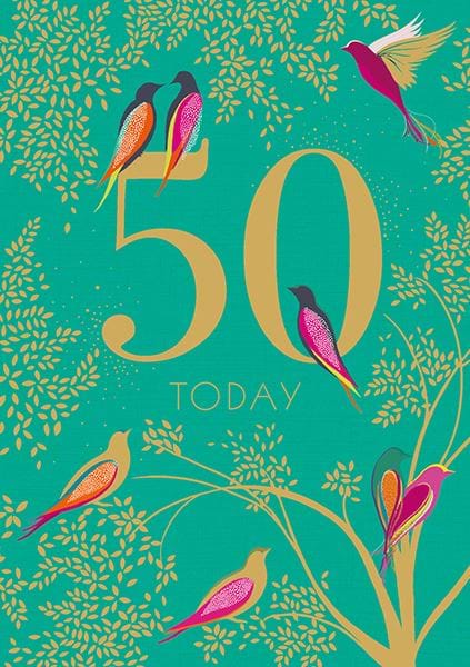 Birds 50th Birthday Card