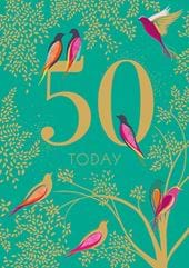 Birds 50th Birthday Card