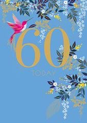 Birds and Flowers 60th Birthday Card