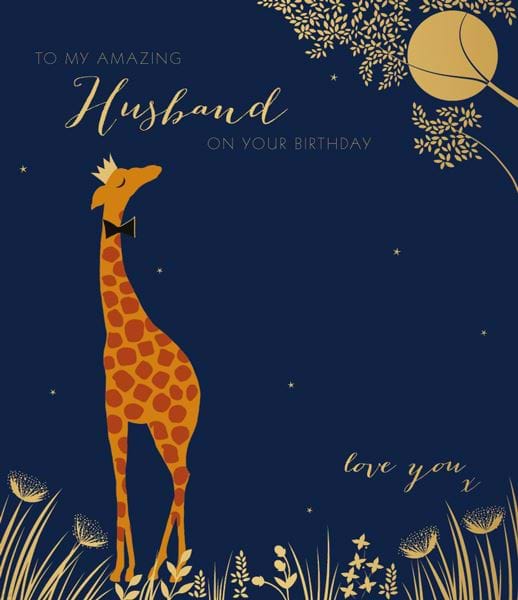 Giraffe Husband Birthday Card