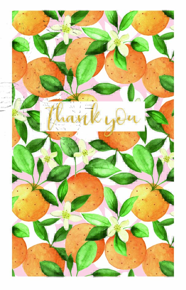 Orange Blossom Thank you Notecard Pack (8)