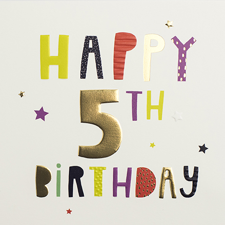 Bright 5th Birthday Card