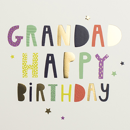 Bright Grandad Birthday Card