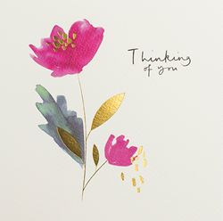 Pink Flower Thinking of you Card