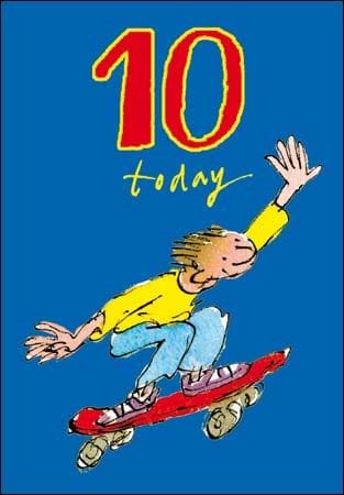 Skateboarding 10th Birthday Card