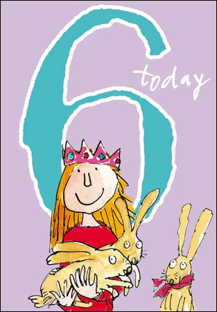 Bunny 6th Birthday Card