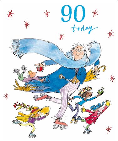 Roller Skating 90th Birthday Card
