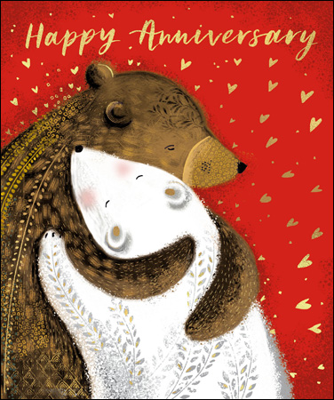 Bear Hug Anniversary Card