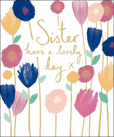 Floral Sister Birthday Card